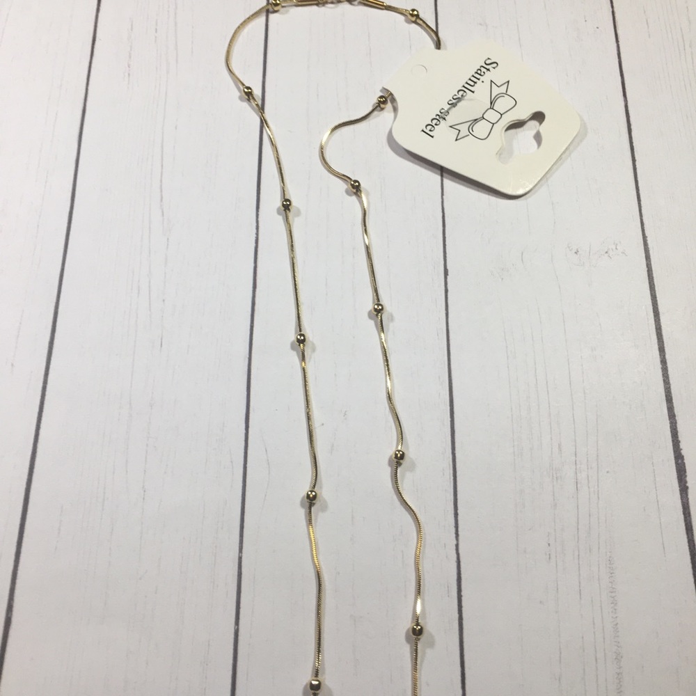 Gold ball chain necklace